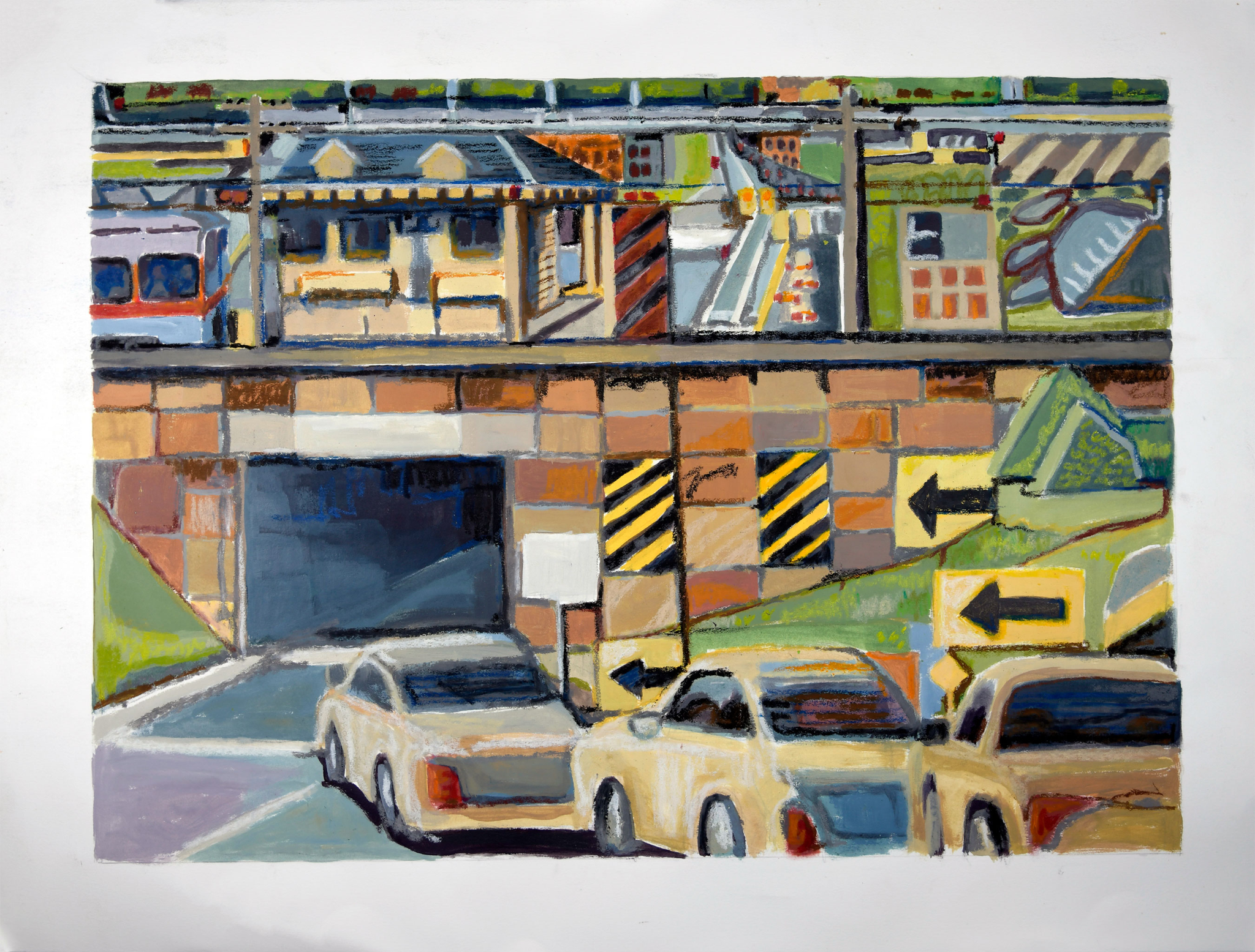 Susquehanna Road — Oil pastel study
